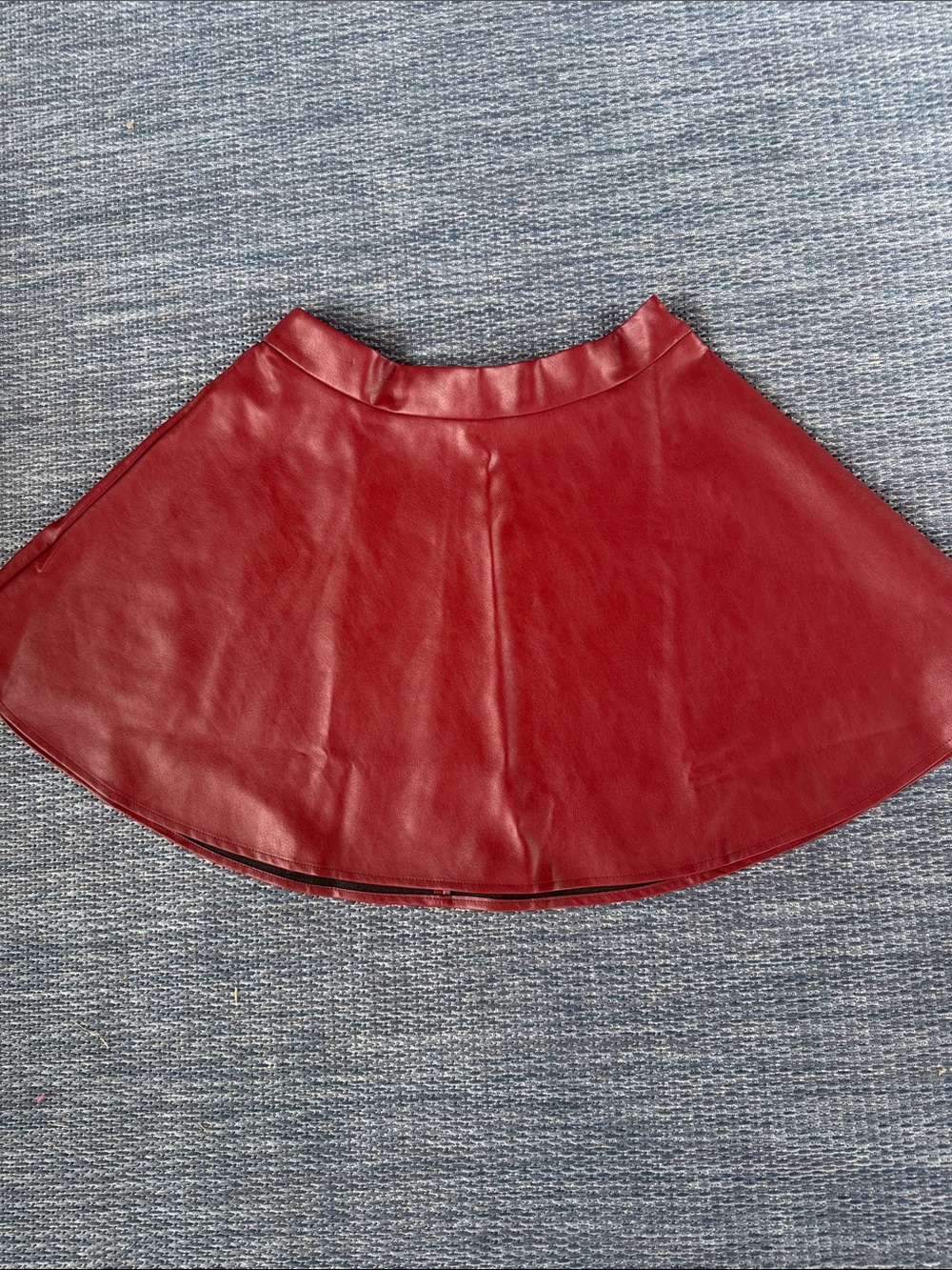 NWOT Vici Red Faux Leather Circle Skirt
